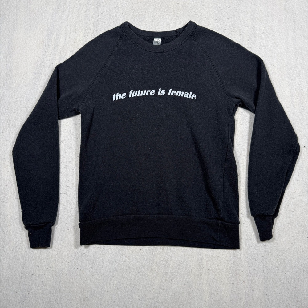 Alternative Earth The Future Is Female Black Raglan Sweatshirt Small